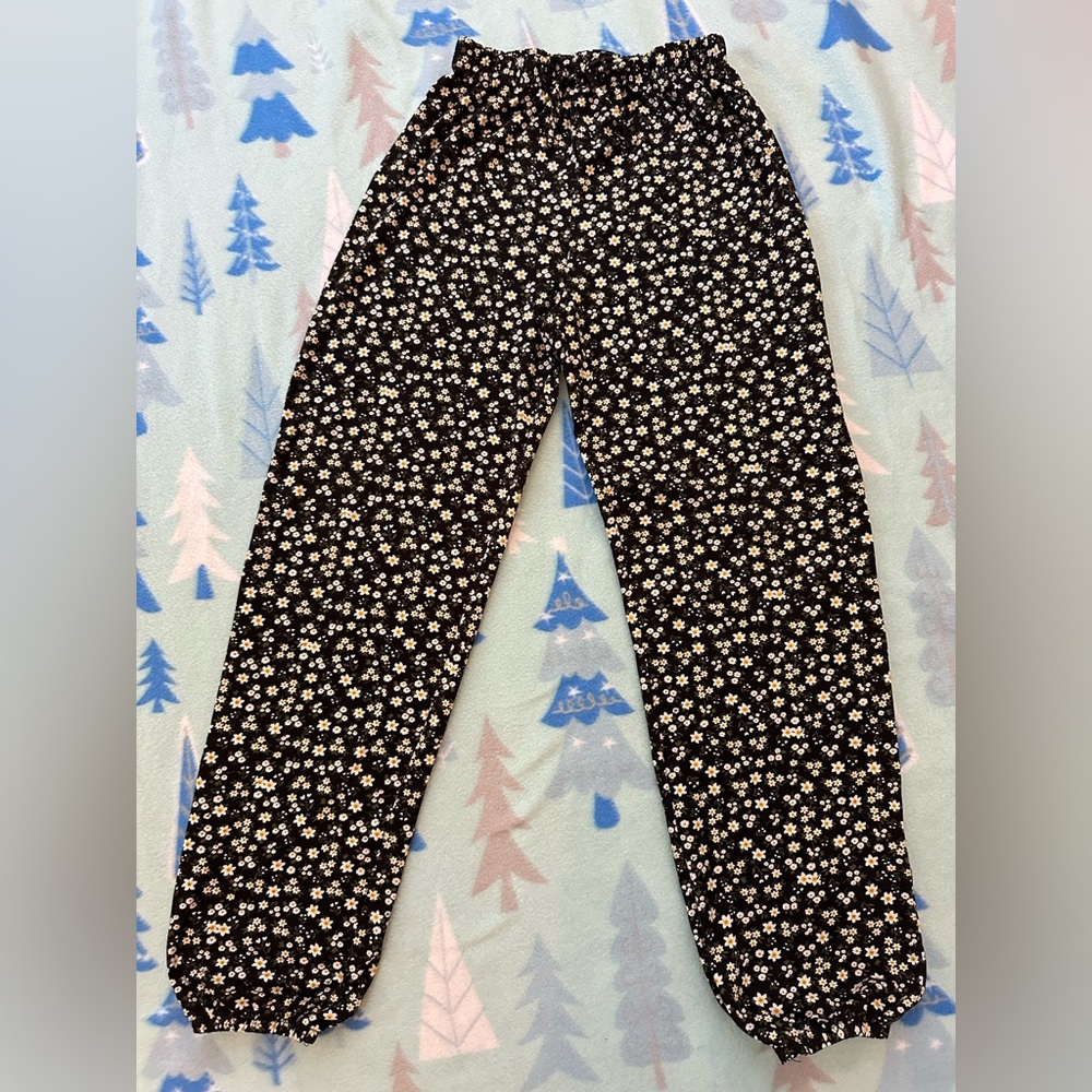Lily Bleu Black and White Floral Kids Pants